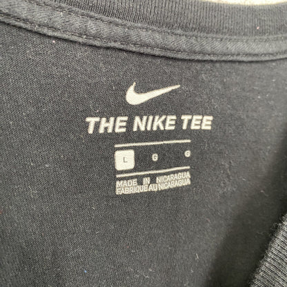 古着 used　NIKE　ナイキ　半袖ロゴプリントＴシャツ　クルーネック　SWOOSH　黒　ブラック　Lサイズ
