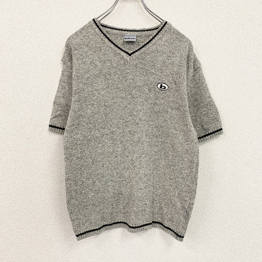 bitch ビッチ　半袖ニット　Vネック　灰色　グレー　Lサイズ