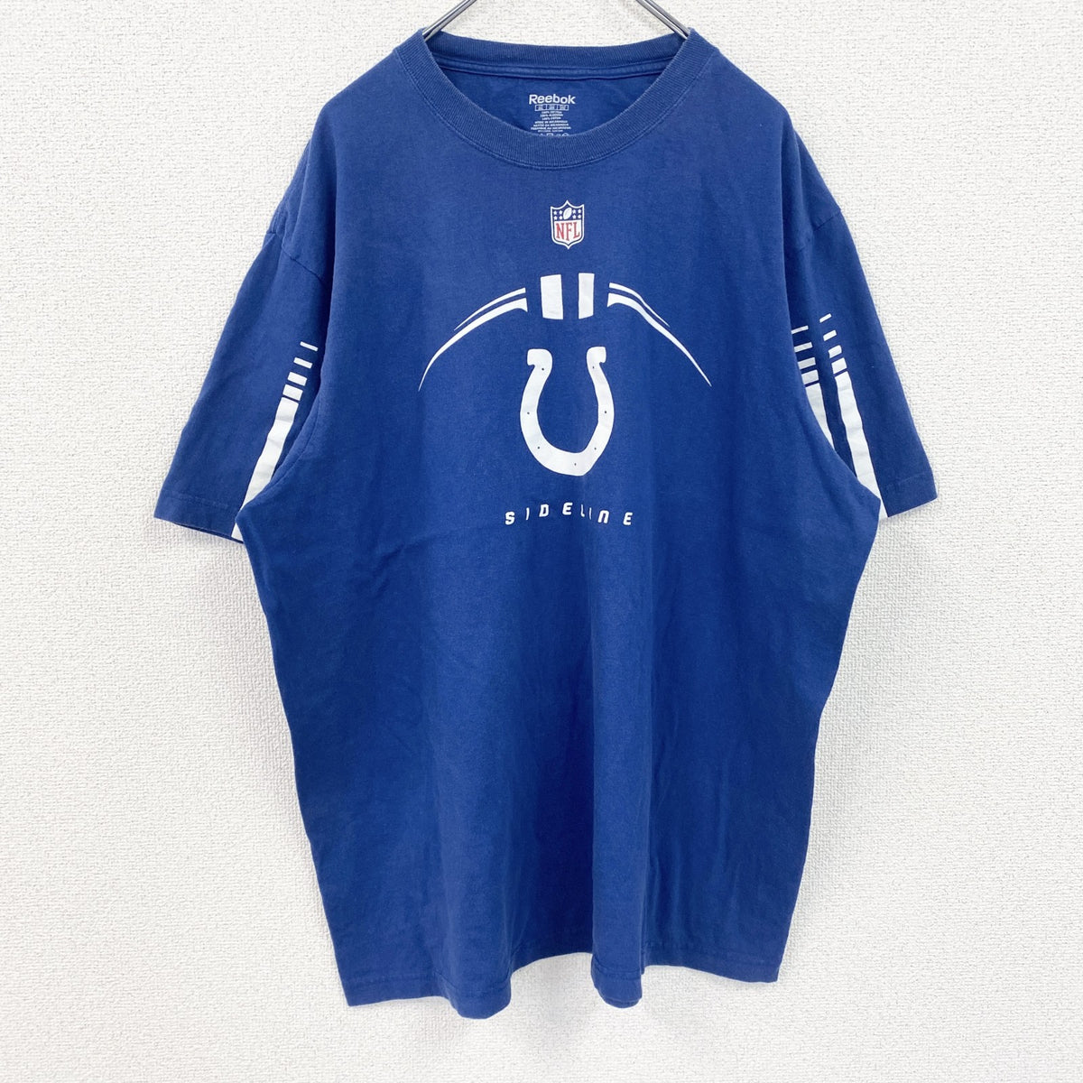 Reebok　リーボック　半袖プリントTシャツ　NFL　インディアナポリスコルツ　フットボール　青　ブルー　2XLサイズ　古着