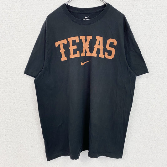古着 used　NIKE　ナイキ　半袖カレッジロゴプリントＴシャツ　テキサス大学　TEXAS　黒　ブラック　XLサイズ