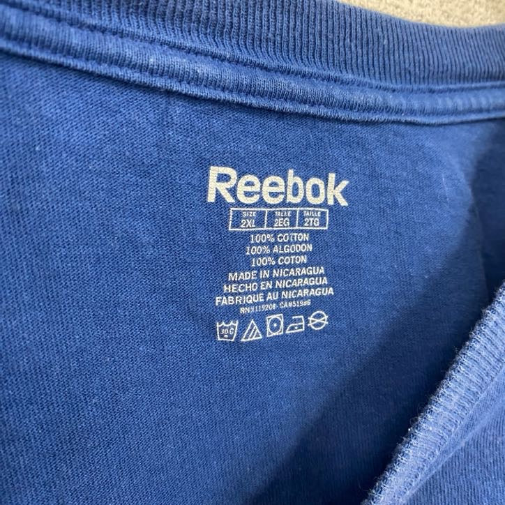 Reebok　リーボック　半袖プリントTシャツ　NFL　インディアナポリスコルツ　フットボール　青　ブルー　2XLサイズ　古着