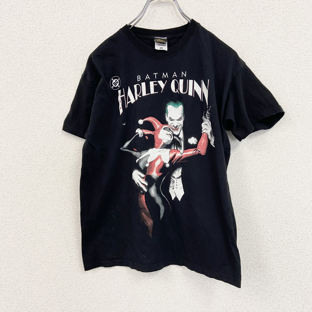 FRUIT OF THE LOOM　バットマン　ハーレイクイン　半袖アニメTシャツ　DCコミックス　黒　ブラック　Mサイズ　古着
