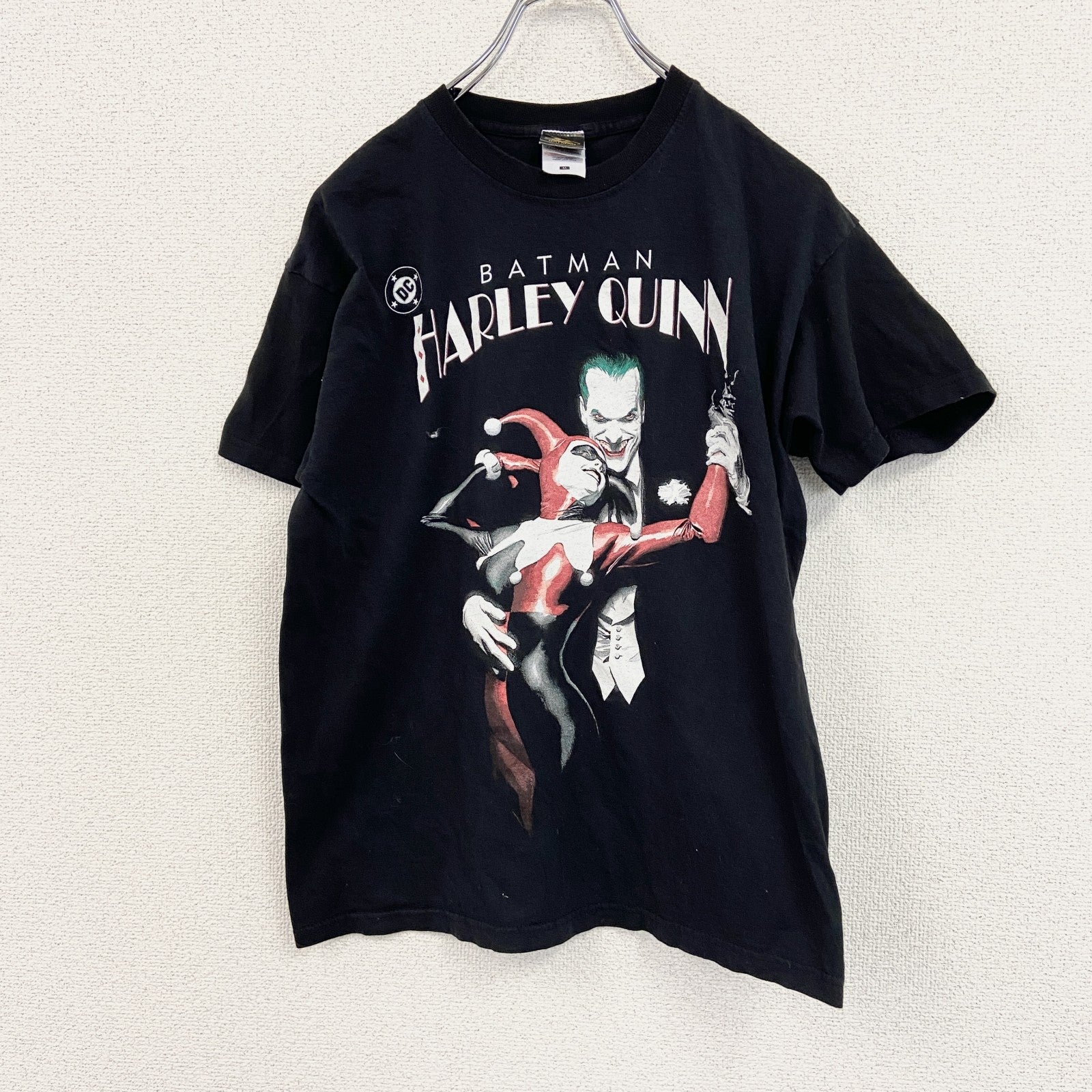 FRUIT OF THE LOOM　バットマン　ハーレイクイン　半袖アニメTシャツ　DCコミックス　黒　ブラック　Mサイズ　古着