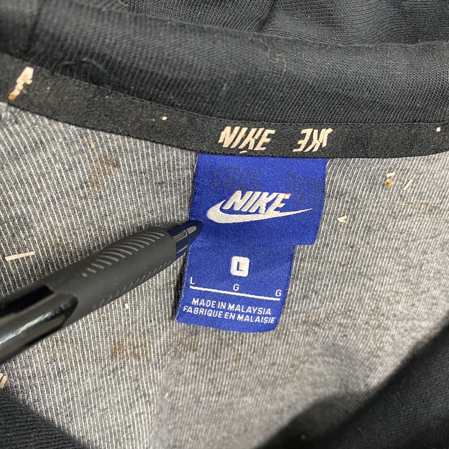 NIKE　ナイキ　フルジップスウェットパーカー/フーディー　バイカラー　黒　ブラック　グレー　Lサイズ