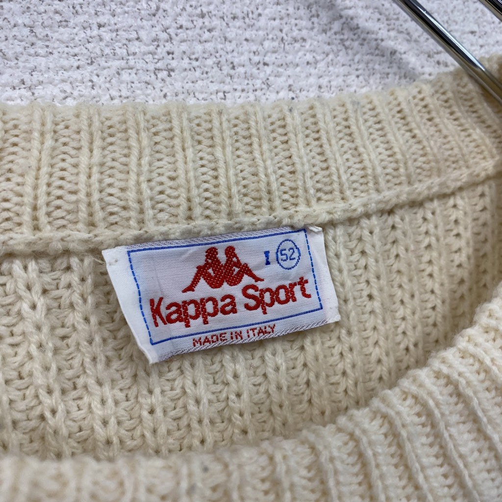 80s～　Kappa　カッパ　ニットセーター　テクスチャーニット　ヴィンテージ　アイボリー　52サイズ　古着