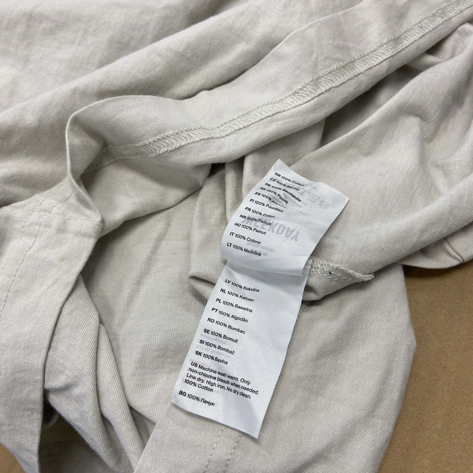 WEEKDAY　ウイークデイ　半袖プリントTシャツ　アーチプリント　ベージュ　Sサイズ カットソー メンズ コットン 古着