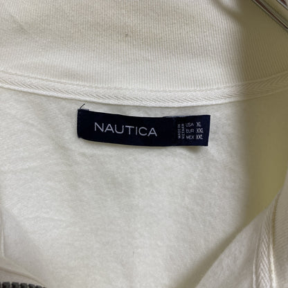 古着 used　NAUTICA ノーティカ　長袖ハーフジップスウェット　トレーナー　白　ハイネック　秋冬服　XLサイズ