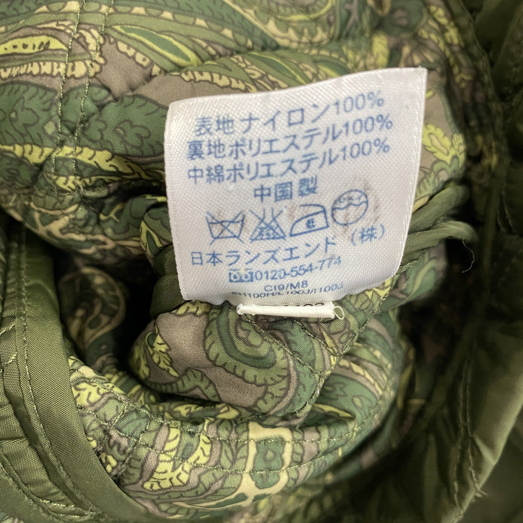 LANDS’END　ランズエンド　キルティングジャケット　中綿入り　3つポケット　カーキ　　古着
