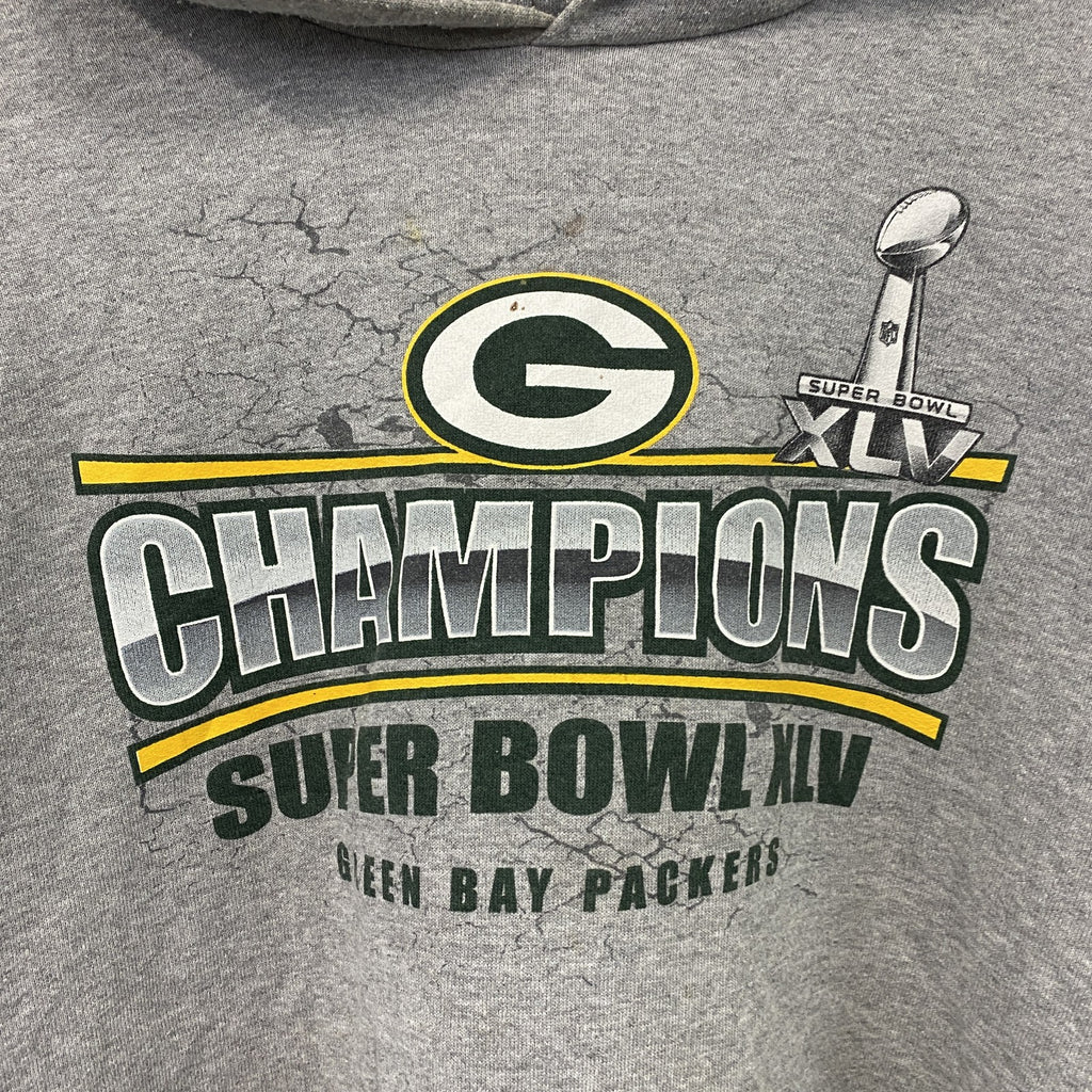 NFL　SUPER BOWL　スウェットパーカー/フーディー　グレー　XLサイズ トレーナー スウェットトップス フード付き 古着
