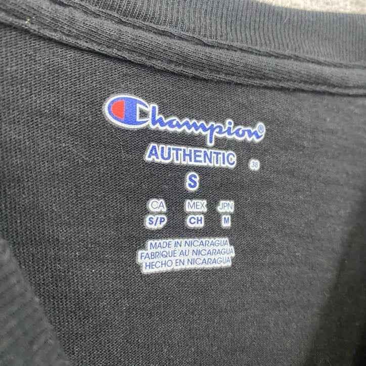 champion　チャンピオン　長袖プリントTシャツ　デザインロンT　イースタンイーグルス　黒　ブラック　Sサイズ　古着