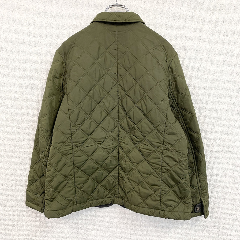 LANDS’END　ランズエンド　キルティングジャケット　中綿入り　3つポケット　カーキ　　古着