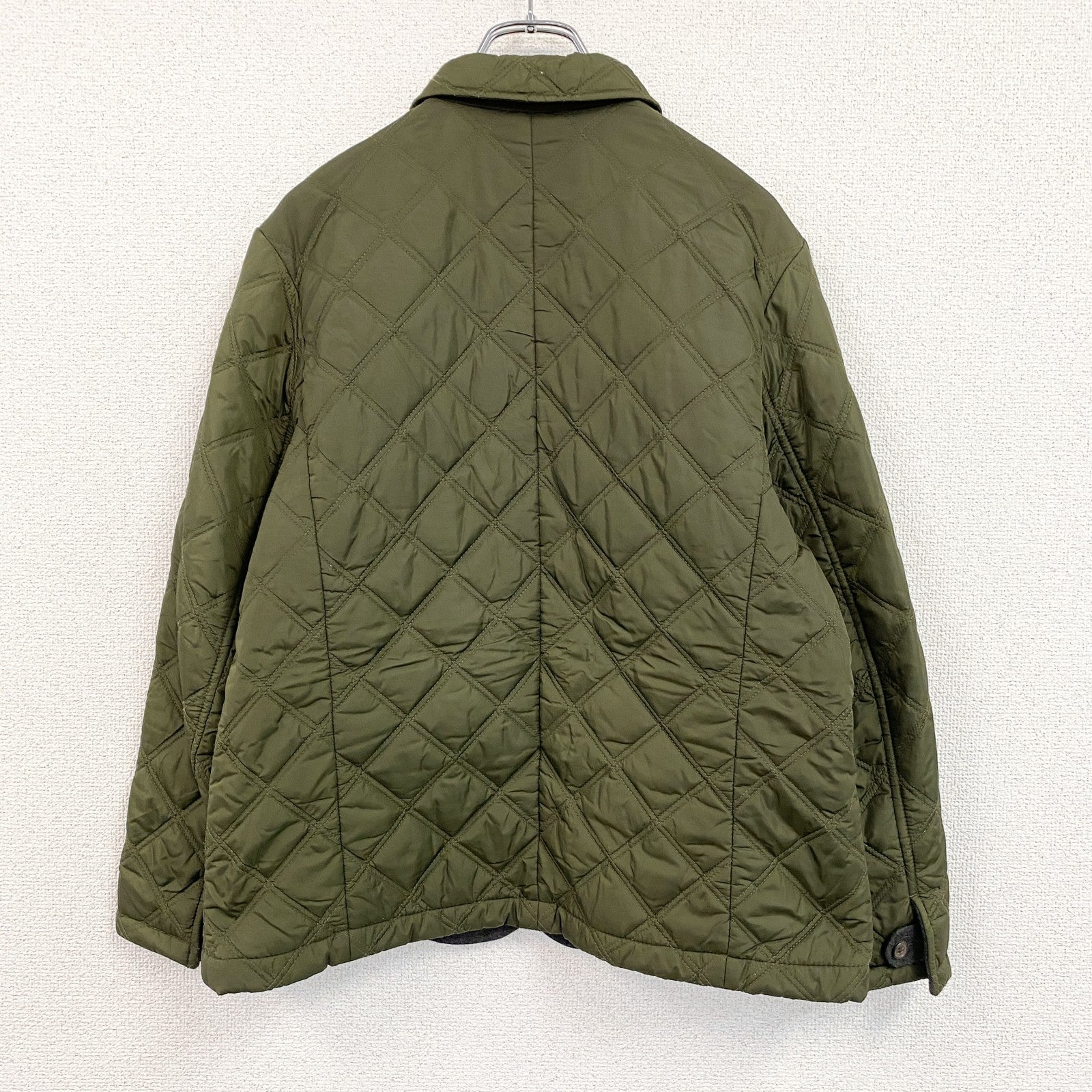 LANDS’END　ランズエンド　キルティングジャケット　中綿入り　3つポケット　カーキ　　古着