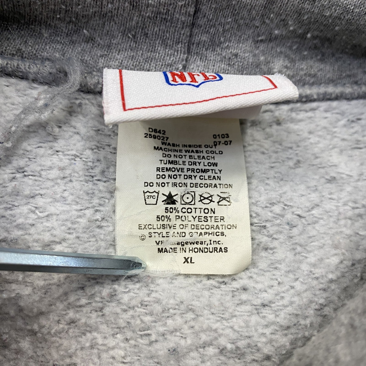 NFL　SUPER BOWL　スウェットパーカー/フーディー　グレー　XLサイズ トレーナー スウェットトップス フード付き 古着