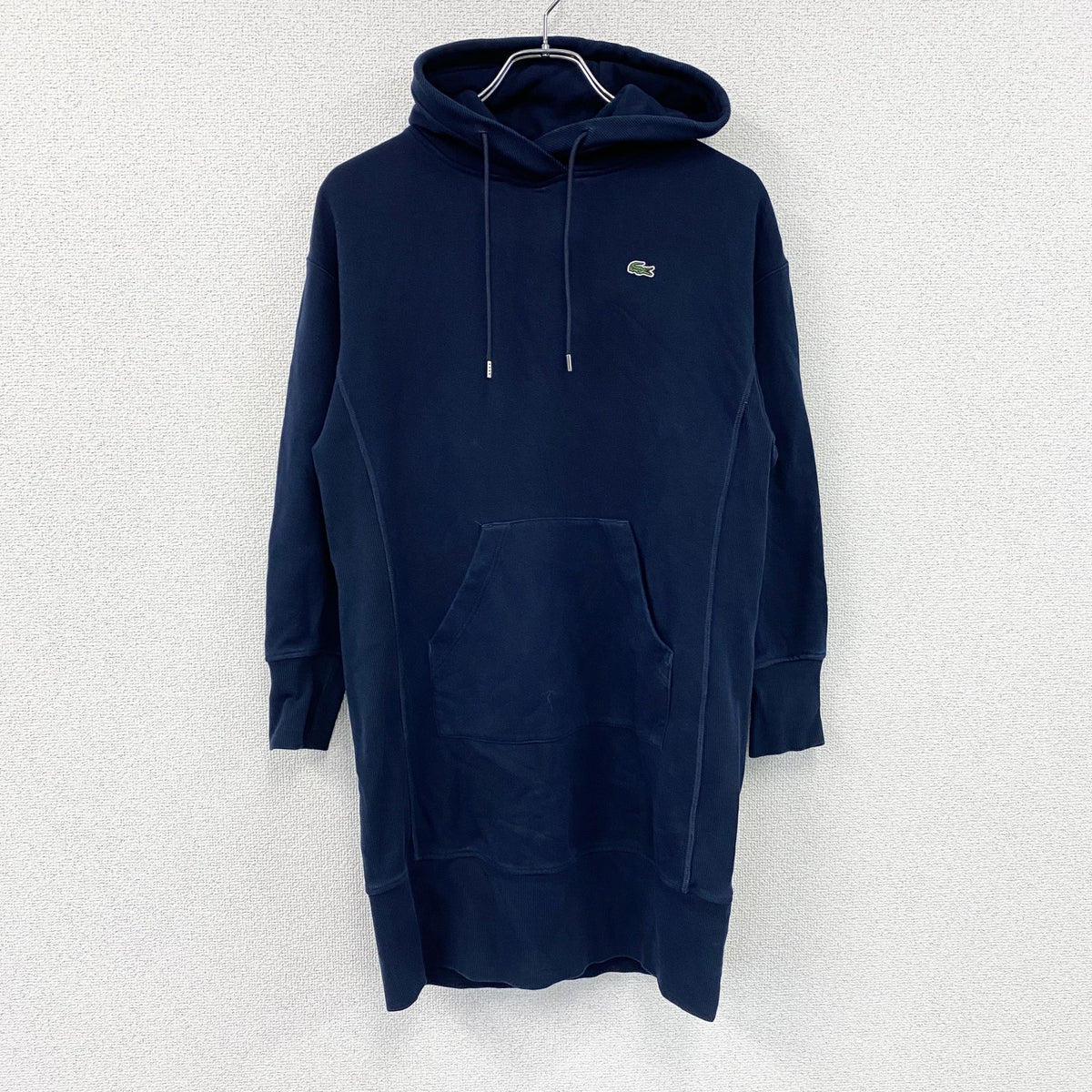 LACOSTE　ラコステ　スウェットパーカーワンピース　フーディー　紺　ネイビー　34サイズ　古着