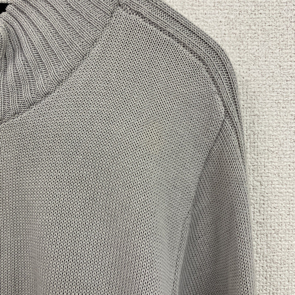 23区HOMME　ニジュウサンクオム　オンワード樫山　ジップアップコットンカーディガン　灰色　グレー　46サイズ　古着