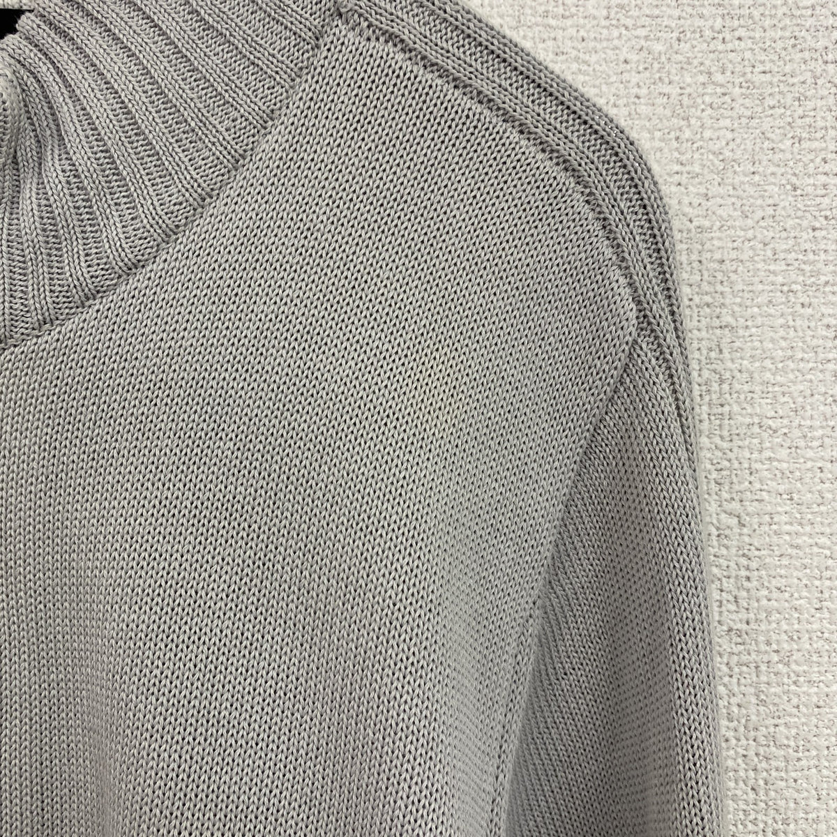 23区HOMME　ニジュウサンクオム　オンワード樫山　ジップアップコットンカーディガン　灰色　グレー　46サイズ　古着