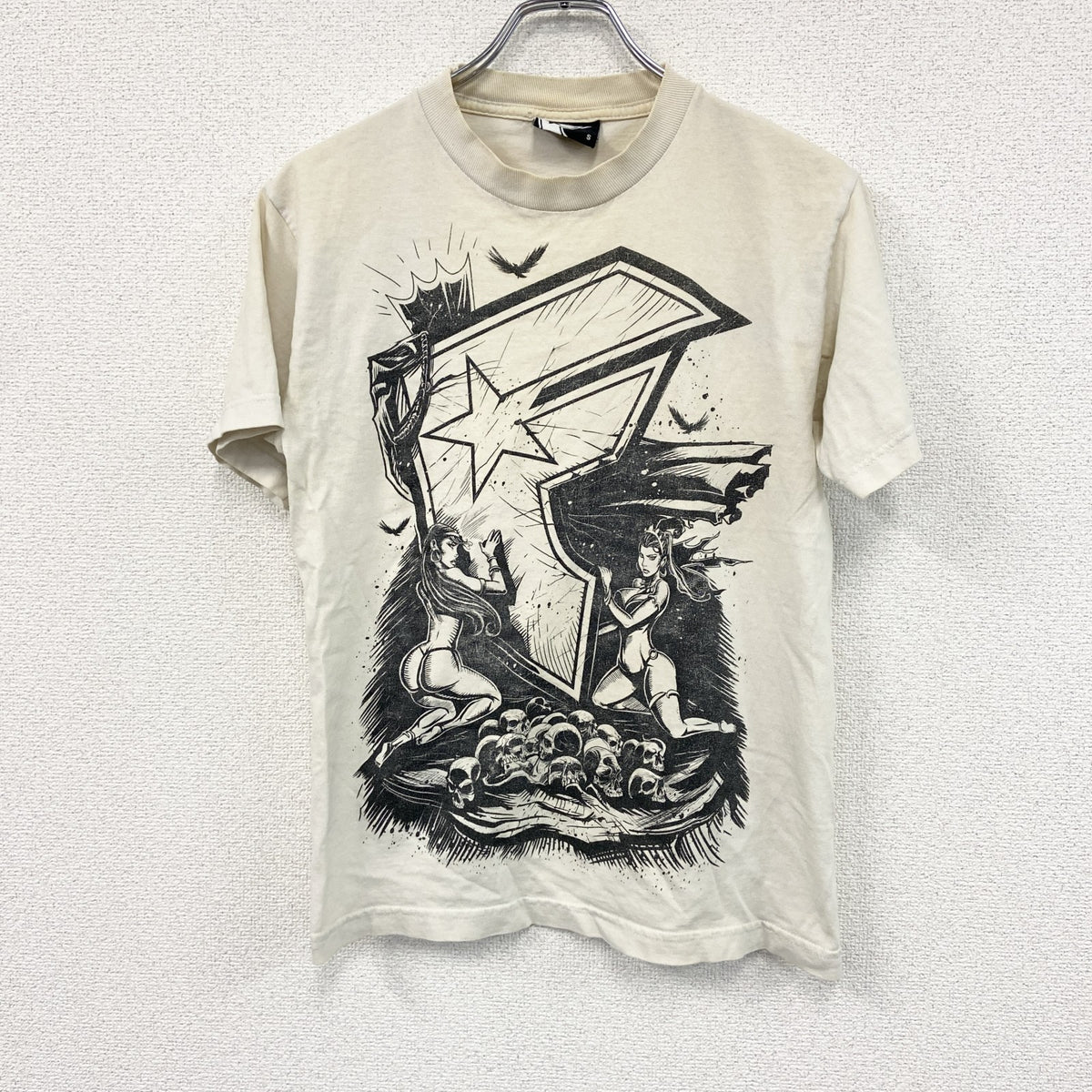 00s　FAMOUS STARS AND STRAPS　半袖プリントTシャツ　ヴィンテージ　白　ホワイト　Sサイズ　古着