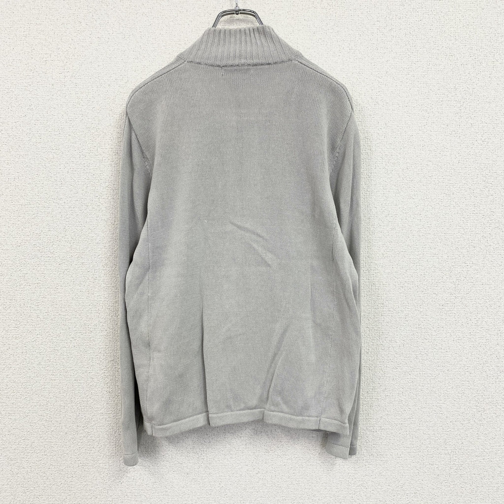 23区HOMME　ニジュウサンクオム　オンワード樫山　ジップアップコットンカーディガン　灰色　グレー　46サイズ　古着