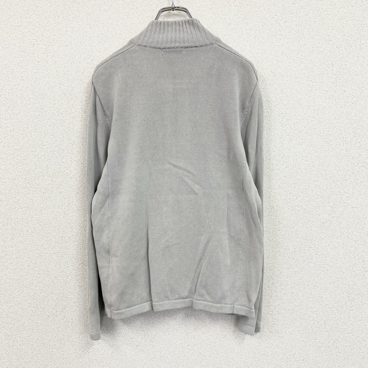 23区HOMME　ニジュウサンクオム　オンワード樫山　ジップアップコットンカーディガン　灰色　グレー　46サイズ　古着