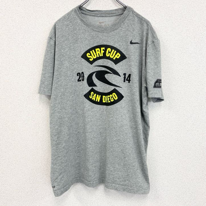 古着 used　NIKE　ナイキ　サーフカップ　半袖プリントTシャツ　サンディエゴ　ドライフィット　灰色　グレー　XLサイズ