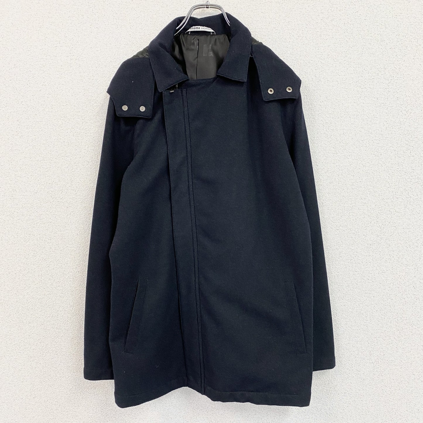 renoma HOMME　レノマオム　フーデッドコート　紺　ネイビー　Lサイズ