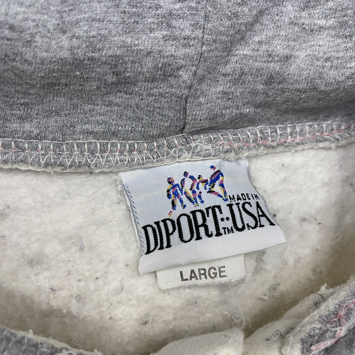 DIPORT USA　スウェットパーカー/フーディー　グレー　Lサイズ トレーナー スウェットトップス フード付き 古着