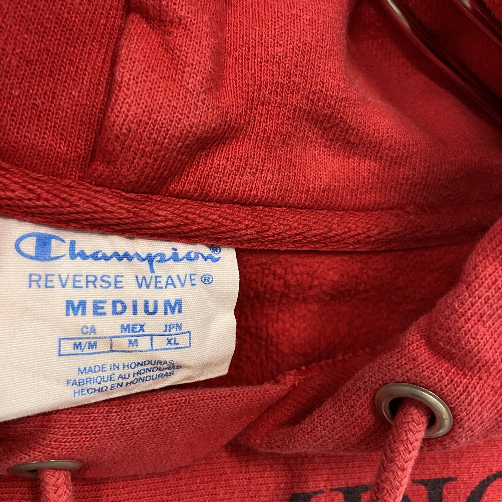 Champion　チャンピオン　リバースウィーブ　スウェットパーカー/フーディー　赤　レッド　Mサイズ トレーナー スウェットトップス フード付き 古着