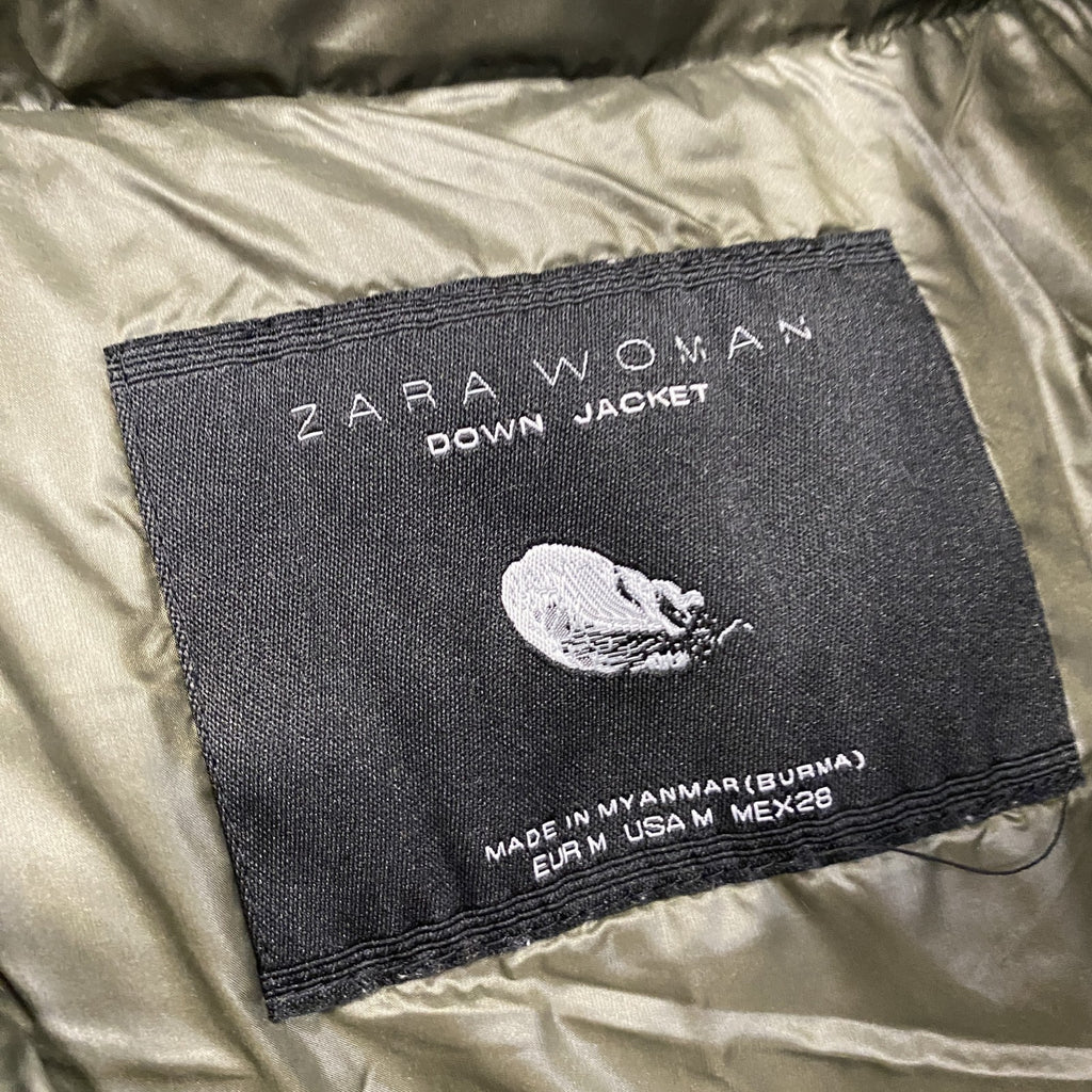 ZARA WOMAN　ザラ　ダウンジャケット　カーキ　Mサイズ　古着