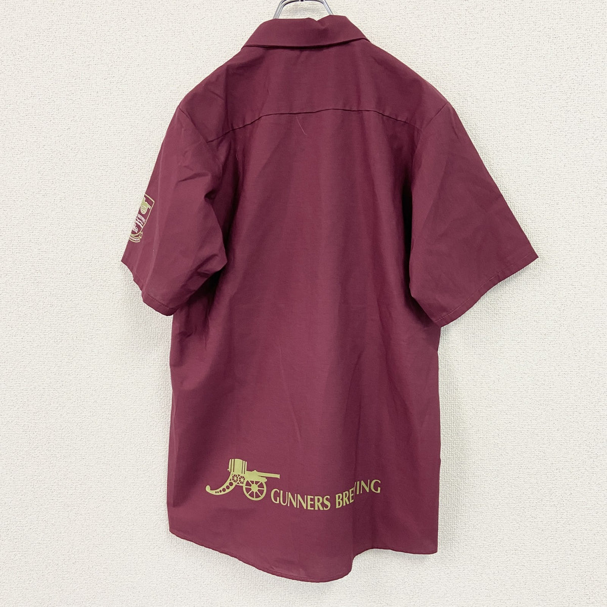 RED KAP　HIGHBURY　レッドキャップ　ハイバリー　半袖シャツ　ワッペン刺　企業　赤　レッド　Mサイズ　古着