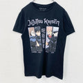 呪術廻線　半袖アニメプリントTシャツ　キャラクターデザイン　クルーネック　黒　ブラック　Sサイズ　古着