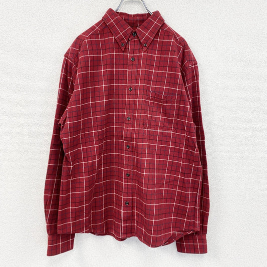 Eddie Bauer　エディーバウアー　長袖シャツ　チェック柄　赤　レッド　Lサイズ