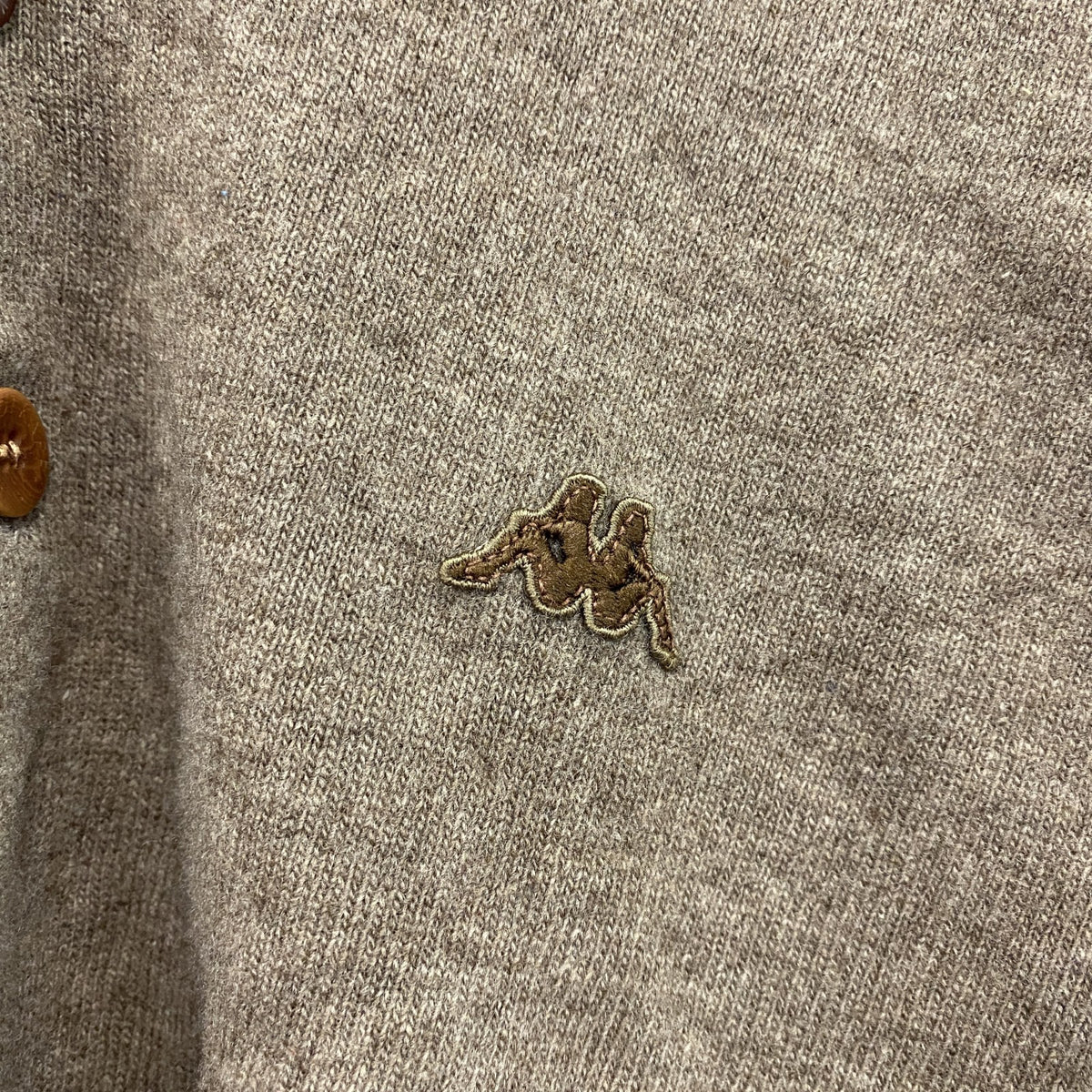 90s～　Kappa　カッパ　ウールニットセーター　ニットポロセーター　ヴィンテージ　茶色　ブラウン　Lサイズ メンズ ナイロン 古着