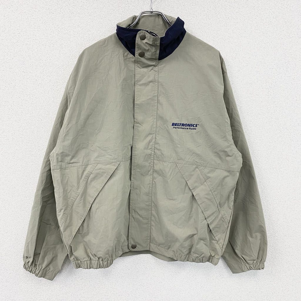 PAGE&TUTTLE　フルジップジャケット　カーキ　Lサイズ フーディー フード付き メンズ 古着