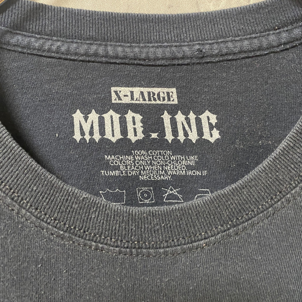 MOB INK　半袖プリントTシャツ　アメリカ　国旗　黒　ブラック　レトロデサイン　ビッグシルエット　XLサイズ　古着