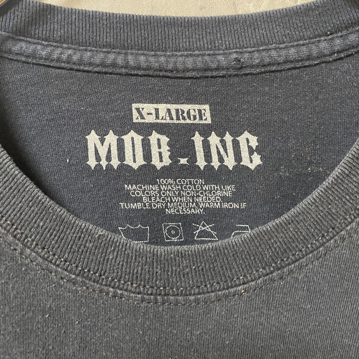 MOB INK　半袖プリントTシャツ　アメリカ　国旗　黒　ブラック　レトロデサイン　ビッグシルエット　XLサイズ　古着