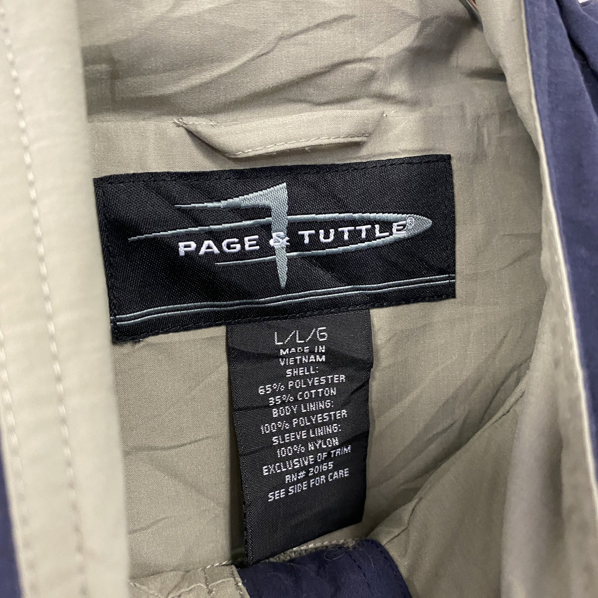 PAGE&TUTTLE　フルジップジャケット　カーキ　Lサイズ フーディー フード付き メンズ 古着