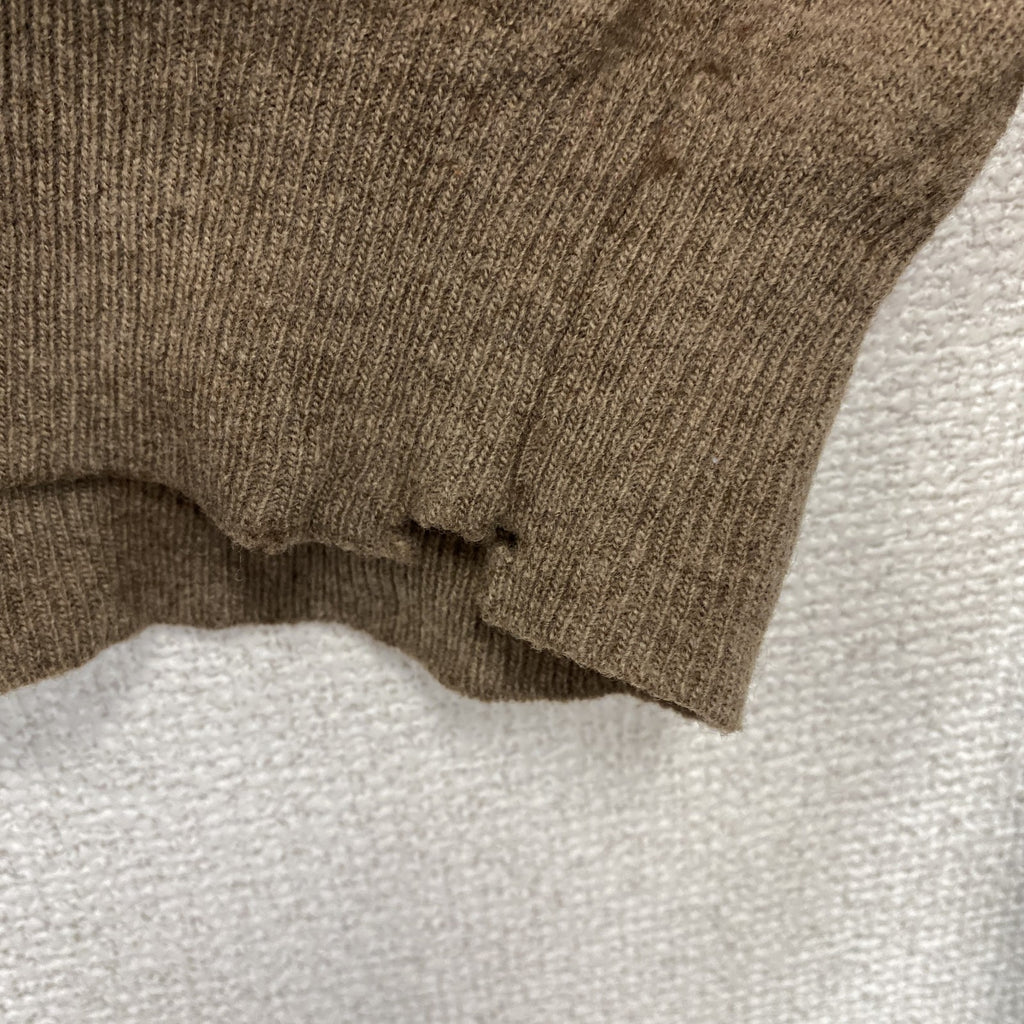 90s～　Kappa　カッパ　ウールニットセーター　ニットポロセーター　ヴィンテージ　茶色　ブラウン　Lサイズ　古着