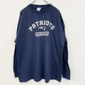 NFL　長袖プリントTシャツ　ニューイングランドペイトリオッツ　フットボール　紺　ネイビー　2XLサイズ　古着