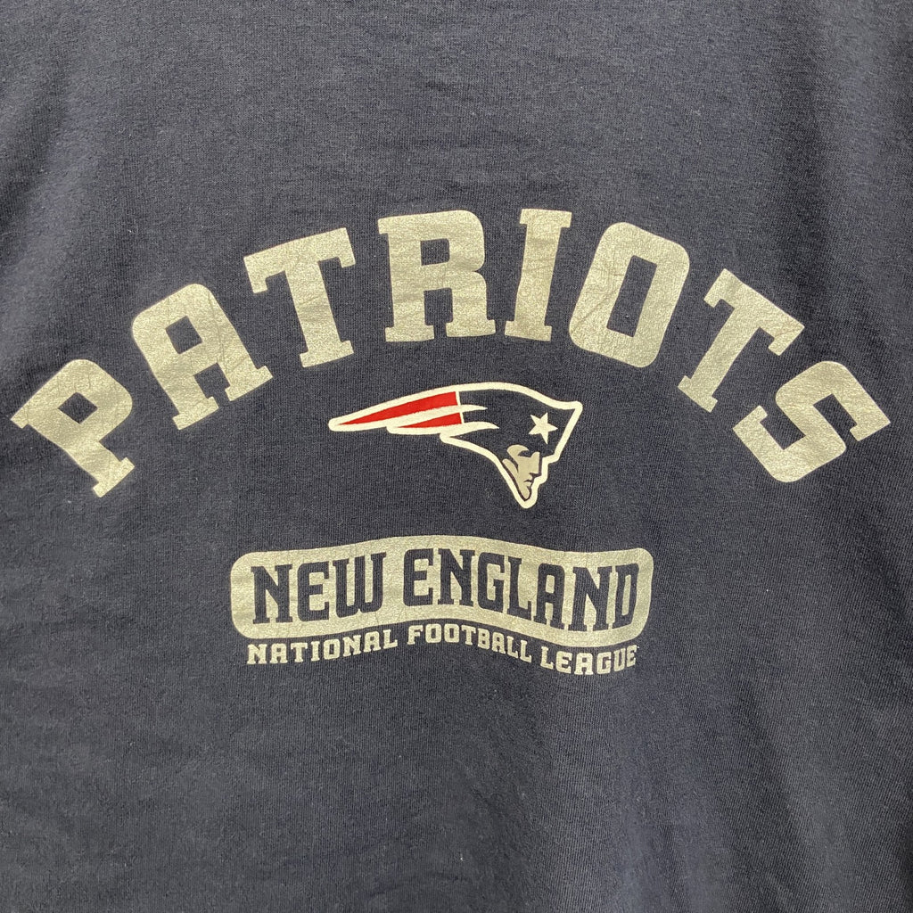 NFL　長袖プリントTシャツ　ニューイングランドペイトリオッツ　フットボール　紺　ネイビー　2XLサイズ　古着