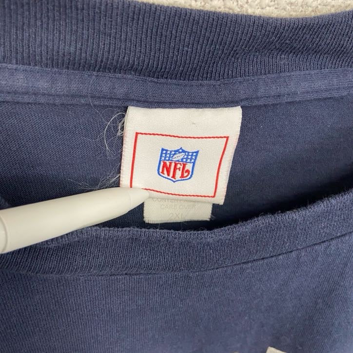NFL　長袖プリントTシャツ　ニューイングランドペイトリオッツ　フットボール　紺　ネイビー　2XLサイズ　古着