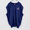 90s　NIKE　ナイキ　コットンニットベスト　スウッシュ　ヴィンテージ　紺　ネイビー　XLサイズ　古着