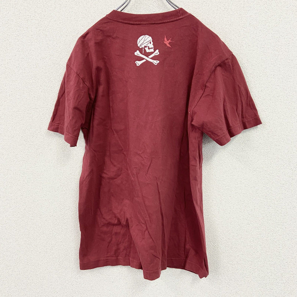 PIRATES of the CARIBBEAN　パイレーツオブザカリビアン　半袖ムービープリントTシャツ　赤　レッド　Mサイズ　古着