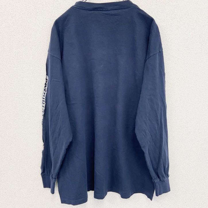 NFL　長袖プリントTシャツ　ニューイングランドペイトリオッツ　フットボール　紺　ネイビー　2XLサイズ　古着