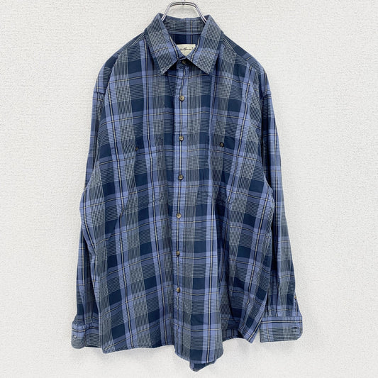 Eddie Bauer　エディーバウアー　長袖シャツ　チェック柄　青　ブルー　Mサイズ