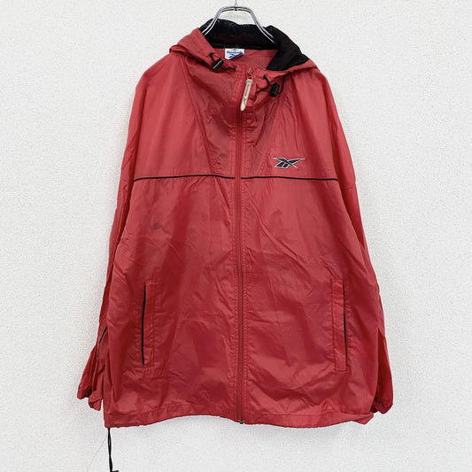 Reebok　リーボック　フルジップナイロンジャケット　赤　レッド　Lサイズ