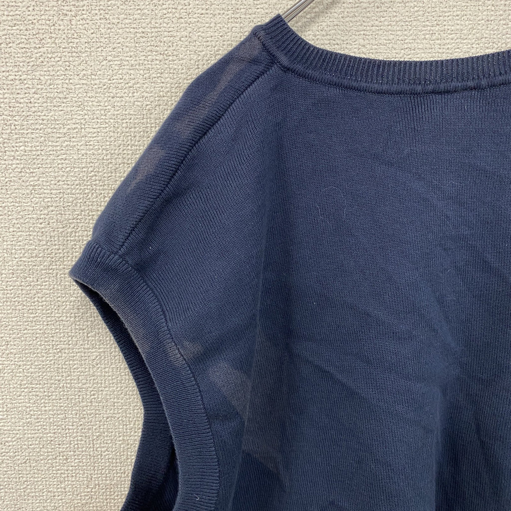 90s　NIKE　ナイキ　コットンニットベスト　スウッシュ　ヴィンテージ　紺　ネイビー　XLサイズ　古着