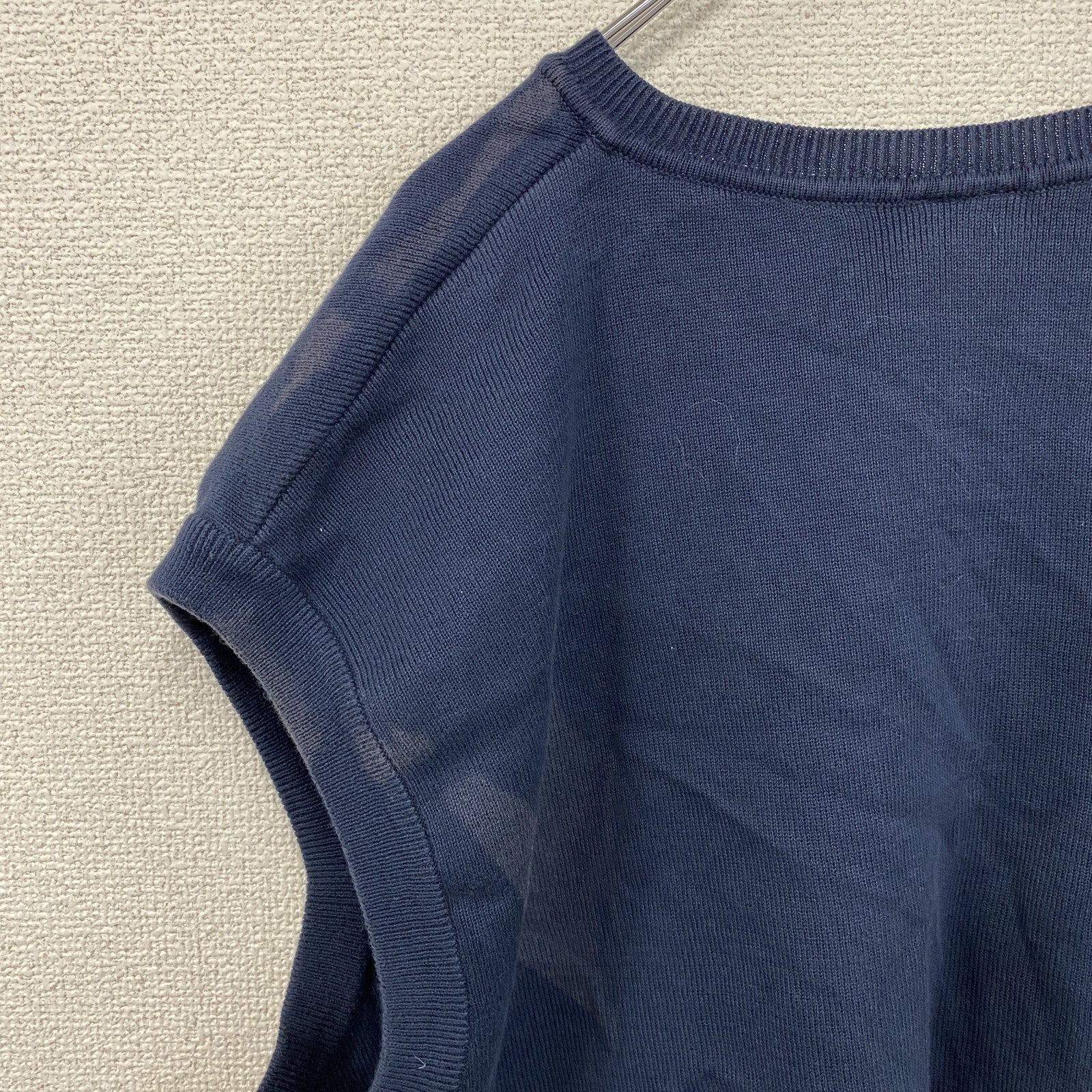 90s　NIKE　ナイキ　コットンニットベスト　スウッシュ　ヴィンテージ　紺　ネイビー　XLサイズ　古着