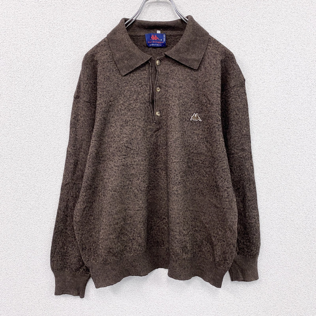 90s～　Robe di Kappa　カッパ　ニットポロセーター　ヴィンテージ　茶色　ブラウン　　古着