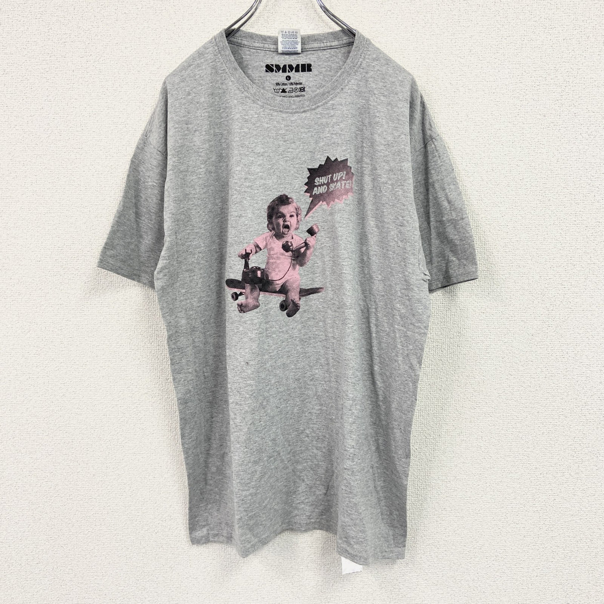 JERZEES　ジャージーズ　SMMR　赤ちゃん　半袖プリントTシャツ　灰色　グレー　Lサイズ　古着