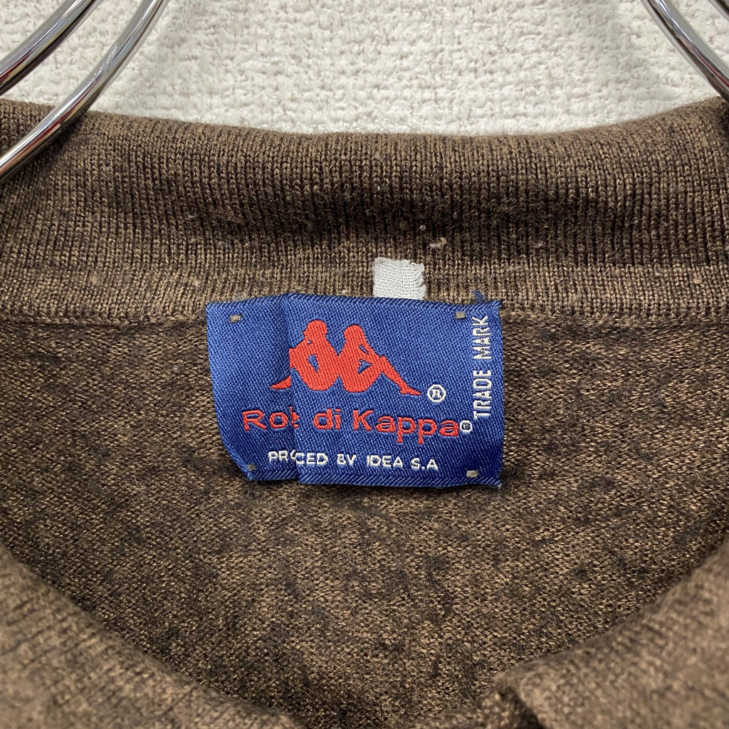 90s～　Robe di Kappa　カッパ　ニットポロセーター　ヴィンテージ　茶色　ブラウン　　古着